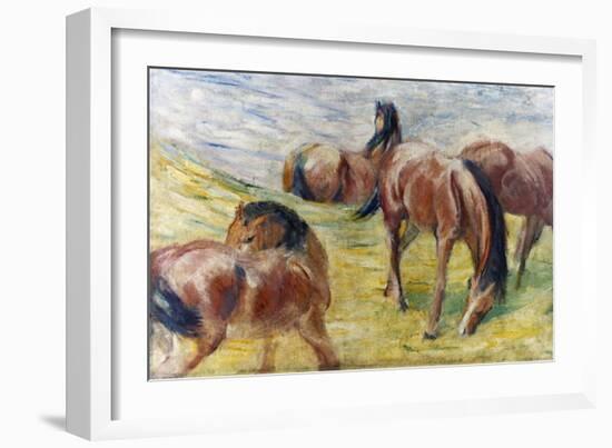 Horses Out to Pasture-Franz Marc-Framed Giclee Print