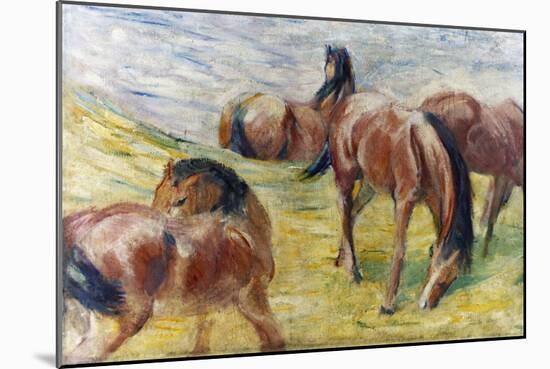 Horses Out to Pasture-Franz Marc-Mounted Giclee Print