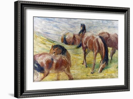 Horses Out to Pasture-Franz Marc-Framed Giclee Print