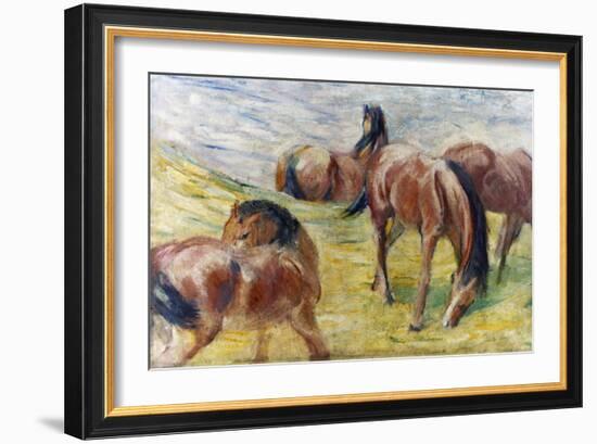 Horses Out to Pasture-Franz Marc-Framed Giclee Print