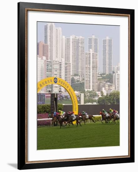 Horses Racing at Happy Valley Racecourse, Hong Kong, China-Gavin Hellier-Framed Photographic Print