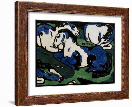 Horses Resting-Franz Marc-Framed Giclee Print