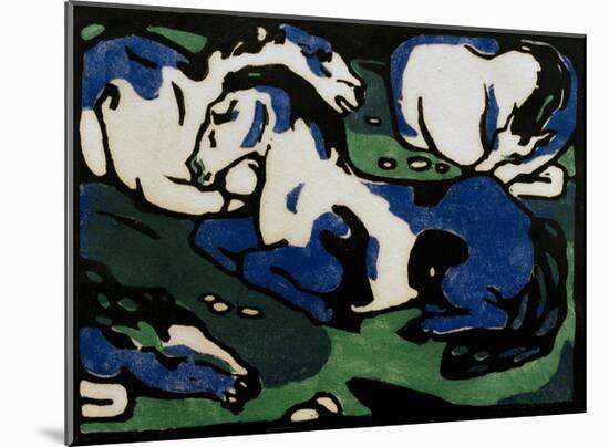 Horses Resting-Franz Marc-Mounted Giclee Print