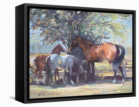 Horses - Summer Flies, 1990-Jennifer Wright-Framed Premier Image Canvas