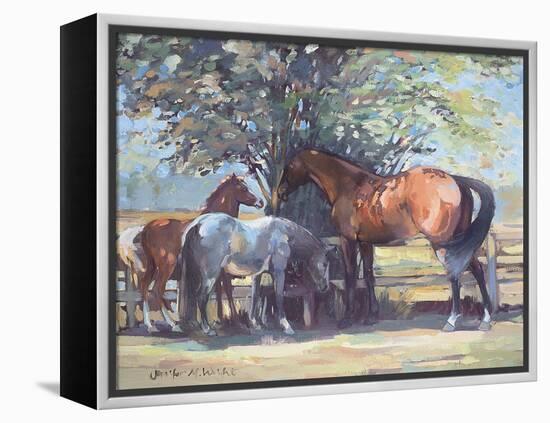 Horses - Summer Flies, 1990-Jennifer Wright-Framed Premier Image Canvas