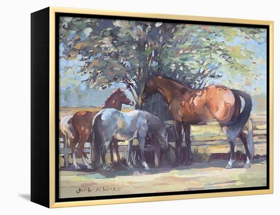 Horses - Summer Flies, 1990-Jennifer Wright-Framed Premier Image Canvas