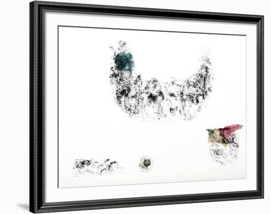 Horses - Variation 1 (Blue, Beige and Pink)-Lebadang-Framed Collectable Print