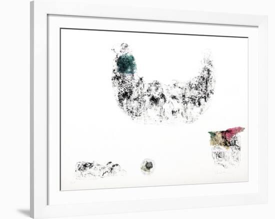 Horses - Variation 1 (Blue, Beige and Pink)-Lebadang-Framed Collectable Print