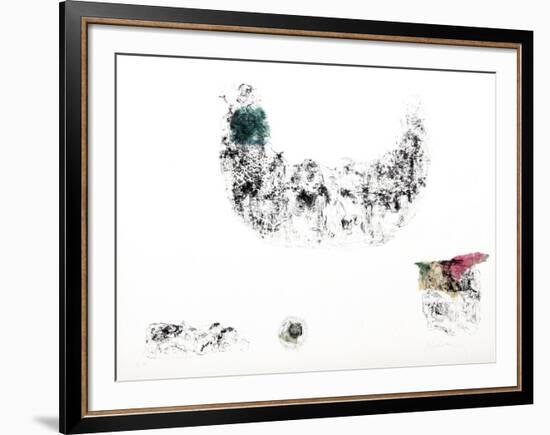 Horses - Variation 1 (Blue, Beige and Pink)-Lebadang-Framed Collectable Print