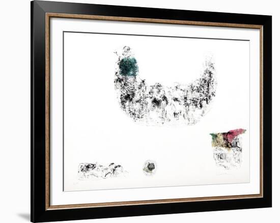Horses - Variation 1 (Blue, Beige and Pink)-Lebadang-Framed Collectable Print