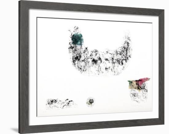 Horses - Variation 1 (Blue, Beige and Pink)-Lebadang-Framed Collectable Print