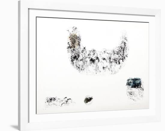 Horses - Variation 10 (Beige and Blue)-Lebadang-Framed Collectable Print