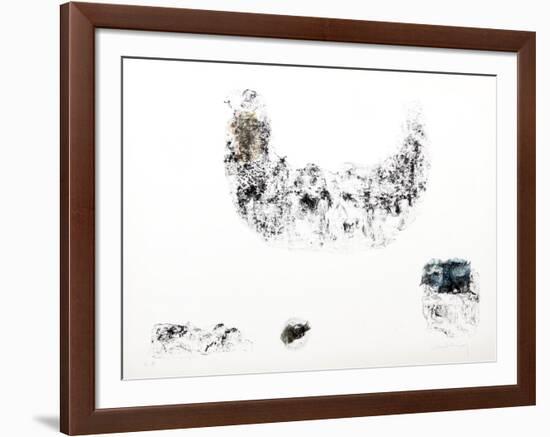 Horses - Variation 10 (Beige and Blue)-Lebadang-Framed Collectable Print