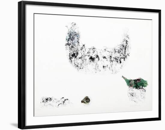 Horses - Variation 13 (Light Blue and Green)-Lebadang-Framed Collectable Print