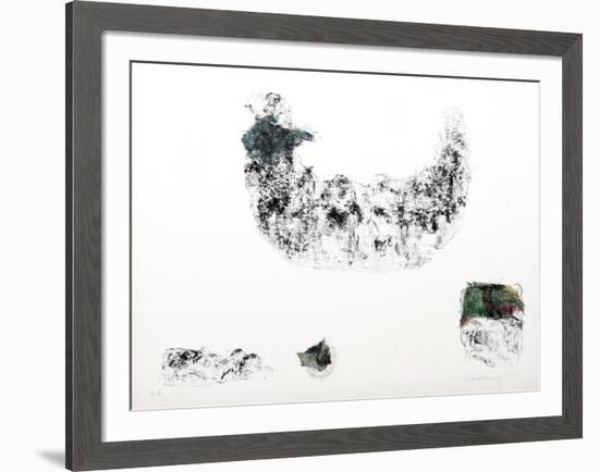 Horses - Variation 2 (Blue and Green)-Lebadang-Framed Collectable Print