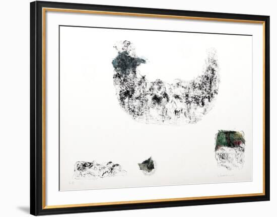 Horses - Variation 2 (Blue and Green)-Lebadang-Framed Collectable Print