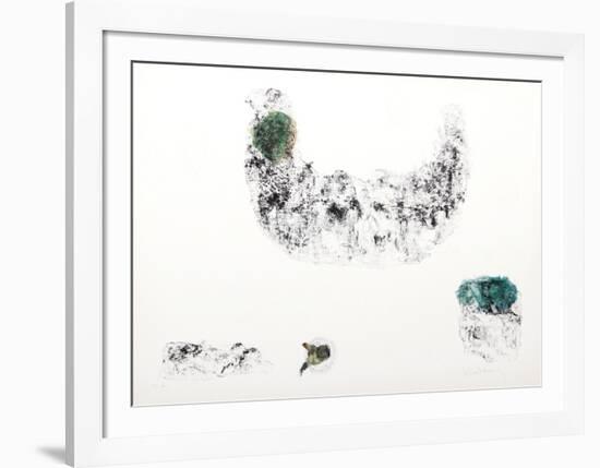 Horses - Variation 5 (Green and Blue)-Lebadang-Framed Collectable Print