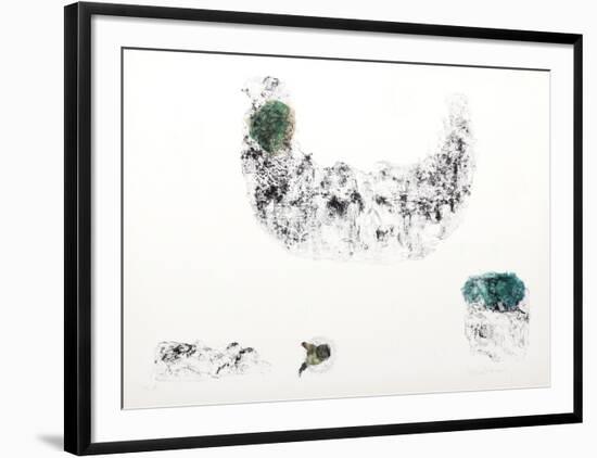 Horses - Variation 5 (Green and Blue)-Lebadang-Framed Collectable Print