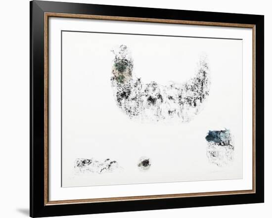 Horses - Variation 7 (Green, Beige and Blue)-Lebadang-Framed Collectable Print