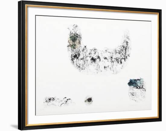 Horses - Variation 7 (Green, Beige and Blue)-Lebadang-Framed Collectable Print