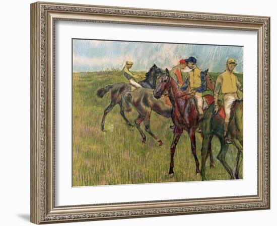 Horses with Jockeys, 1910-Edgar Degas-Framed Giclee Print