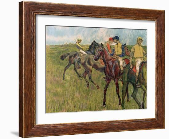 Horses with Jockeys, 1910-Edgar Degas-Framed Giclee Print