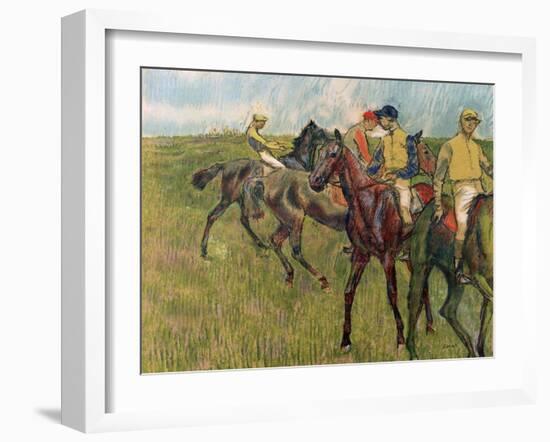 Horses with Jockeys, 1910-Edgar Degas-Framed Giclee Print