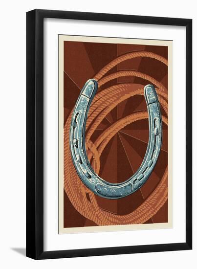 Horseshoe and Rope-Lantern Press-Framed Art Print