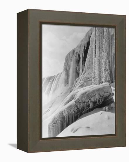 Horseshoe Falls Covered in Ice-Bettmann-Framed Premier Image Canvas