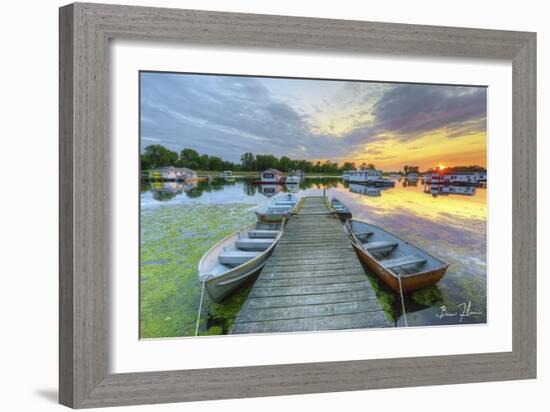 Horseshoe Pond Sunset-5fishcreative-Framed Giclee Print