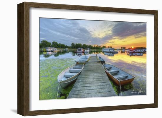 Horseshoe Pond Sunset-5fishcreative-Framed Giclee Print