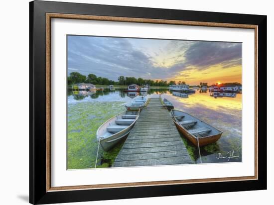 Horseshoe Pond Sunset-5fishcreative-Framed Giclee Print