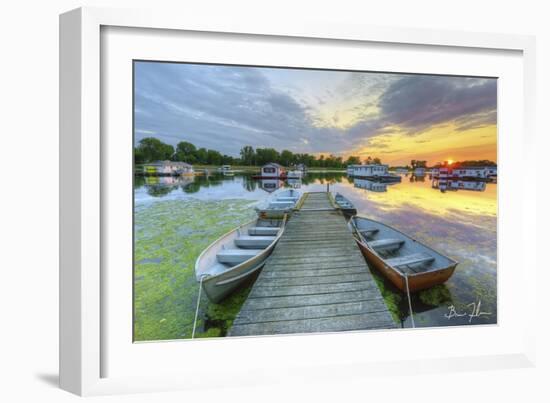 Horseshoe Pond Sunset-5fishcreative-Framed Giclee Print