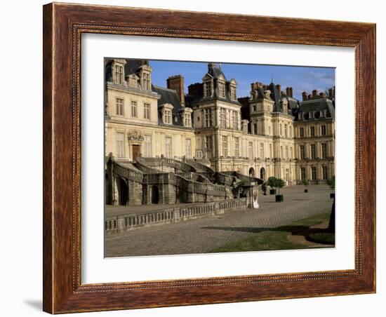 Horseshoe Staircase Dating from 1632-1634, Chateau of Fontainebleau, Seine-Et-Marne-Nedra Westwater-Framed Photographic Print