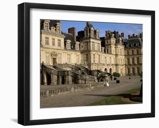 Horseshoe Staircase Dating from 1632-1634, Chateau of Fontainebleau, Seine-Et-Marne-Nedra Westwater-Framed Photographic Print