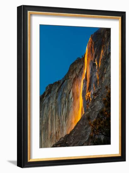 Horsetail Falls Lit From Behind By The Setting Sun, Creating The Famed "Firefall"-Joe Azure-Framed Photographic Print