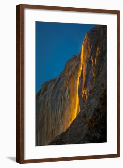 Horsetail Falls Lit From Behind By The Setting Sun, Creating The Famed "Firefall"-Joe Azure-Framed Photographic Print