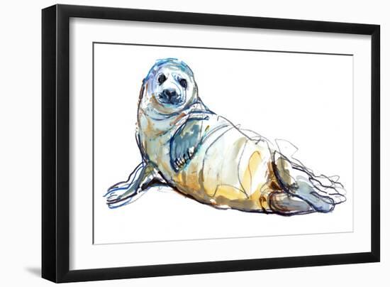 Horsey Pup, 2023, (Mixed Media on Paper)-Mark Adlington-Framed Giclee Print