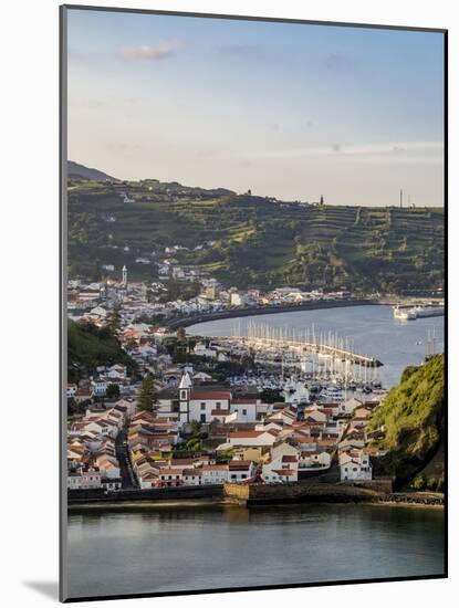 Horta seen from Monte da Guia, elevated view, Faial Island, Azores, Portugal, Atlantic, Europe-Karol Kozlowski-Mounted Photographic Print