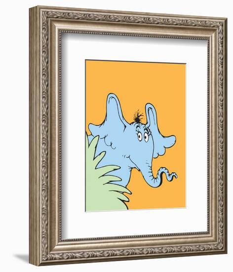 Horton Hears a Who (on orange)-Theodor (Dr. Seuss) Geisel-Framed Art Print