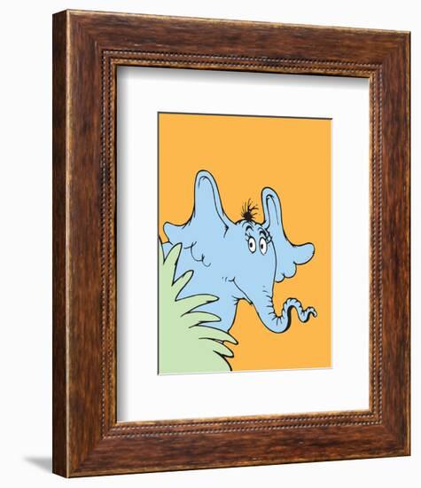 Horton Hears a Who (on orange)-Theodor (Dr. Seuss) Geisel-Framed Art Print