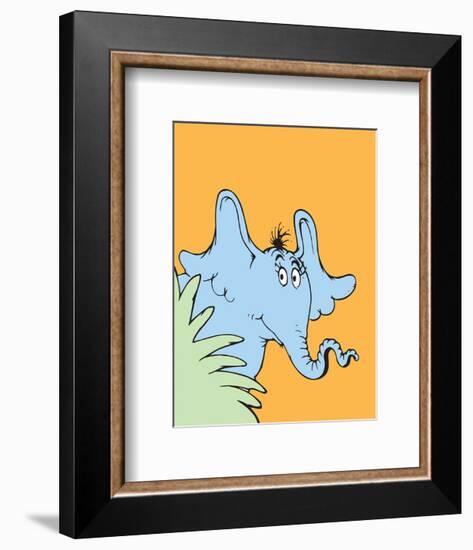 Horton Hears a Who (on orange)-Theodor (Dr. Seuss) Geisel-Framed Art Print