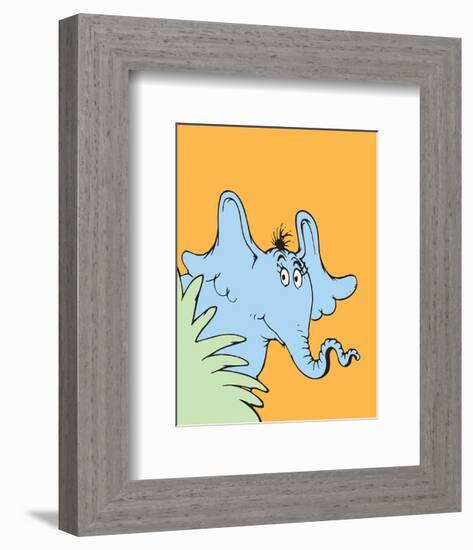 Horton Hears a Who (on orange)-Theodor (Dr. Seuss) Geisel-Framed Art Print