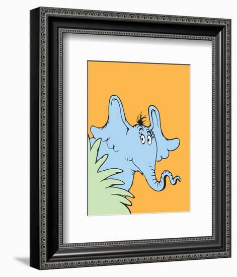 Horton Hears a Who (on orange)-Theodor (Dr. Seuss) Geisel-Framed Art Print