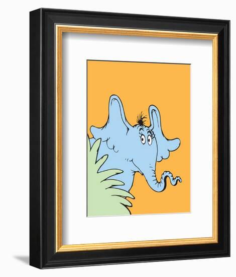 Horton Hears a Who (on orange)-Theodor (Dr. Seuss) Geisel-Framed Art Print