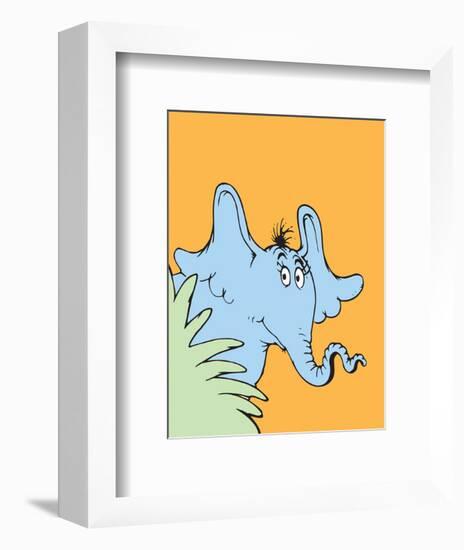 Horton Hears a Who (on orange)-Theodor (Dr. Seuss) Geisel-Framed Art Print