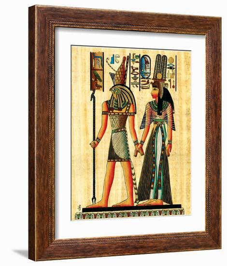 Horus and Nefertiti-null-Framed Art Print