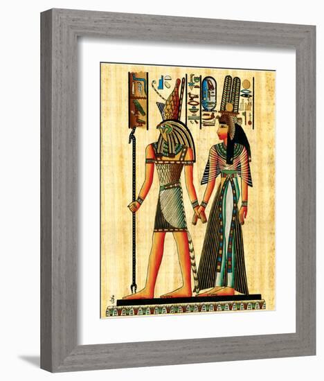 Horus and Nefertiti-null-Framed Art Print