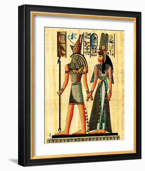 Horus and Nefertiti-null-Framed Art Print