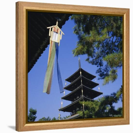 Horyu-Ji Temple Pagoda, Nara, Kansai, Japan-Christopher Rennie-Framed Premier Image Canvas